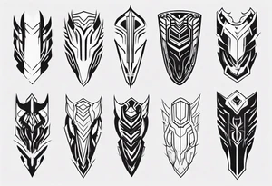Futuristic leg armor tattoo idea