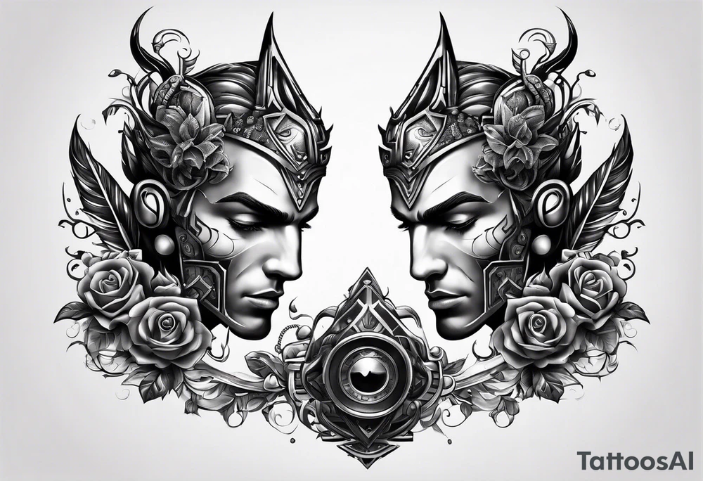 little symbol for male twins on ankles tattoo idea