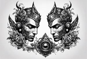 little symbol for male twins on ankles tattoo idea