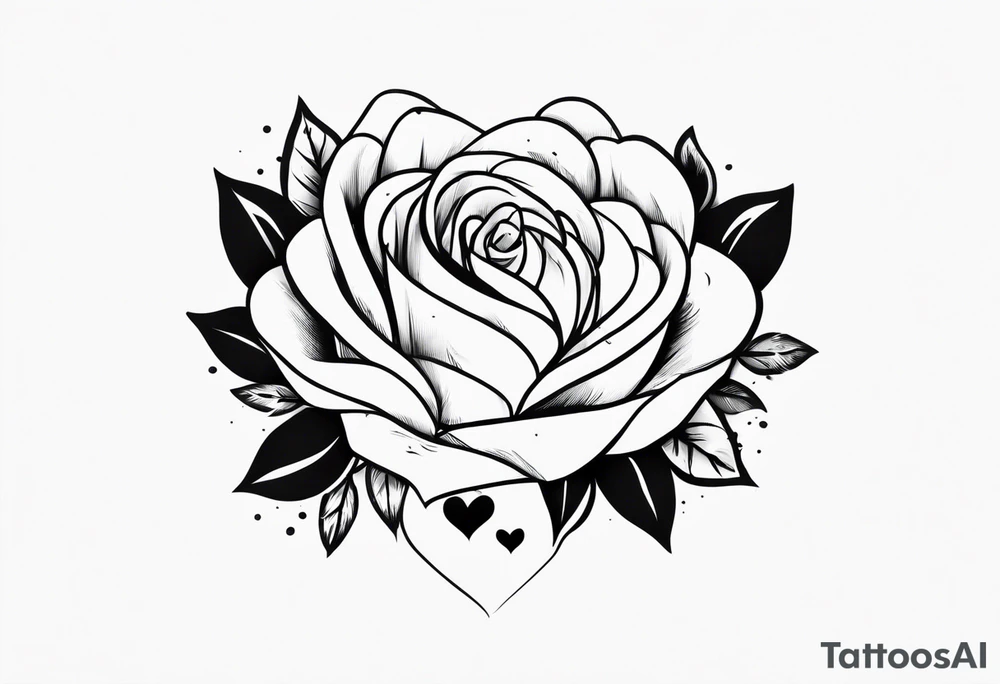 Roza name with heart for black and white tattoo tattoo idea