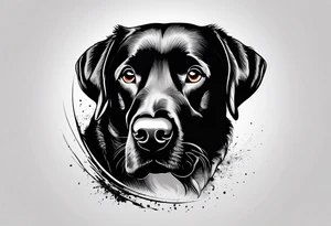 Black Labrador, Apple , travel tattoo idea