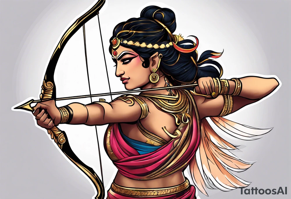 Arjuna's Gaandeevam bow with arrow tattoo idea