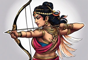 Arjuna's Gaandeevam bow with arrow tattoo idea
