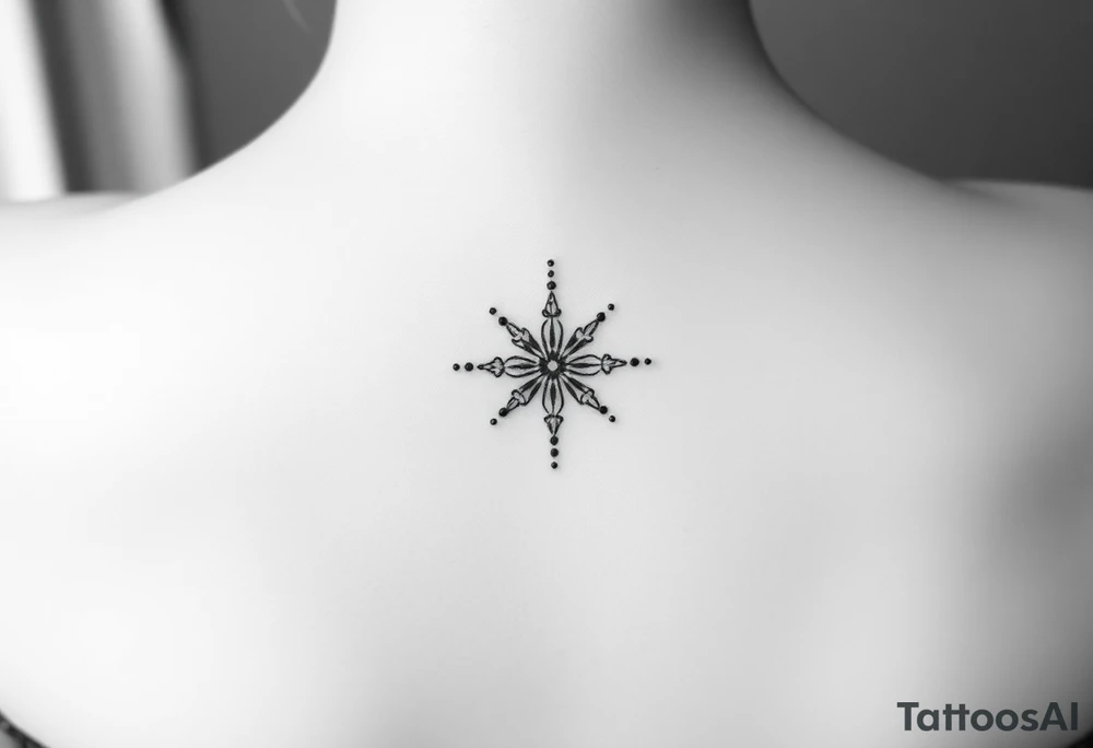 A star tattoo design. . black and white. small tattoo idea