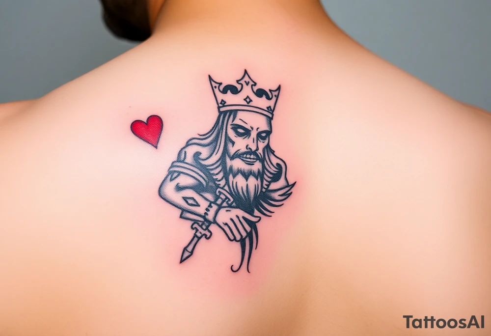warrior king of hearts tattoo idea