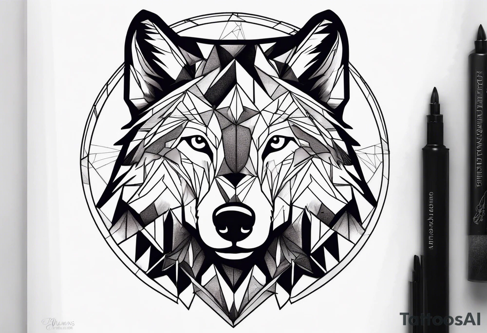 Mountains, wolf in it tattoo idea