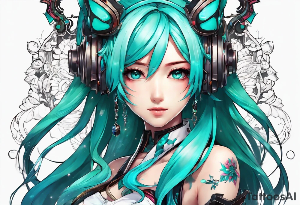 Tiny Small miku_hatsune beautiful not a portrait tattoo idea
