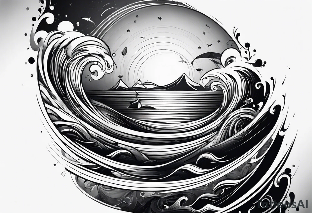water drop falling into ocean tattoo idea