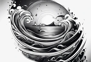 water drop falling into ocean tattoo idea