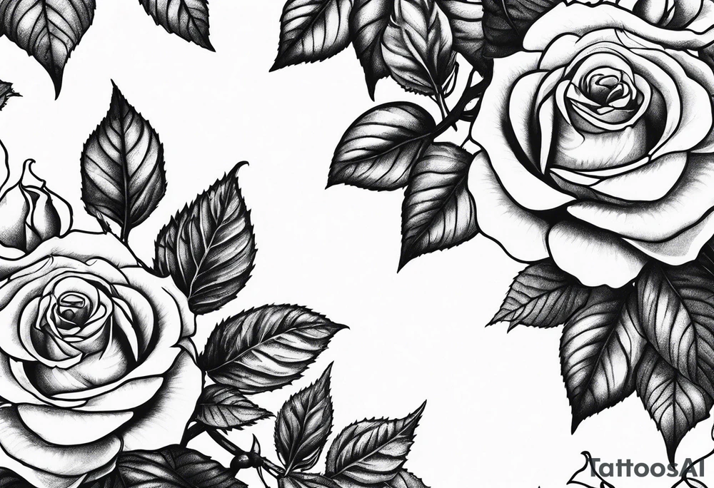 roses, thorns and ivy tattoo idea