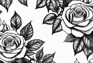 roses, thorns and ivy tattoo idea