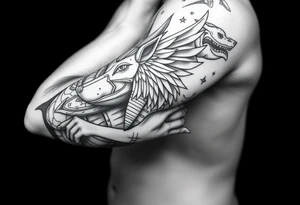 Egyptian theme tattoo for my forearm.i already have Anubis and want something else to complete my forerarm tattoo idea