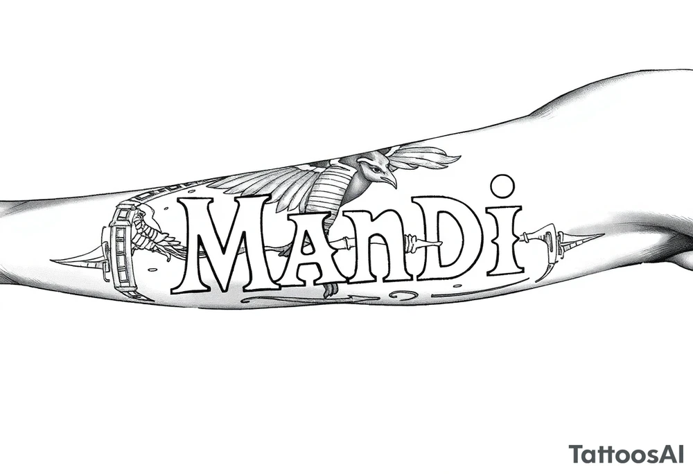 Name Mandi Egyptian theme tattoo idea