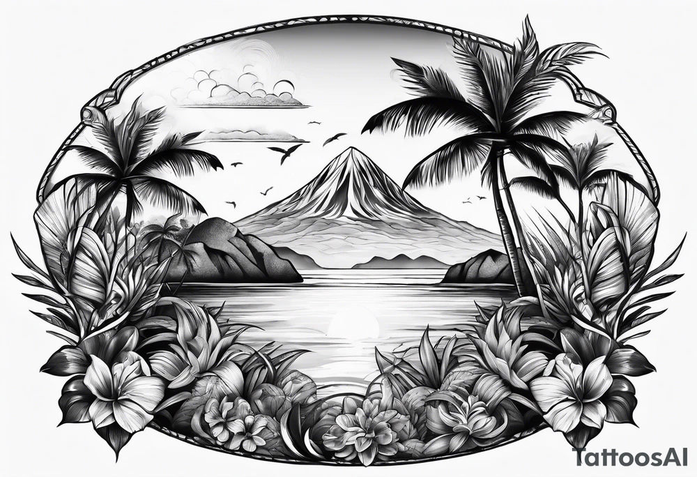 Tattoo of the island of Mauritius tattoo idea