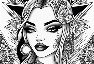 Bratz style flash tattoo full body y2k smoking tattoo idea