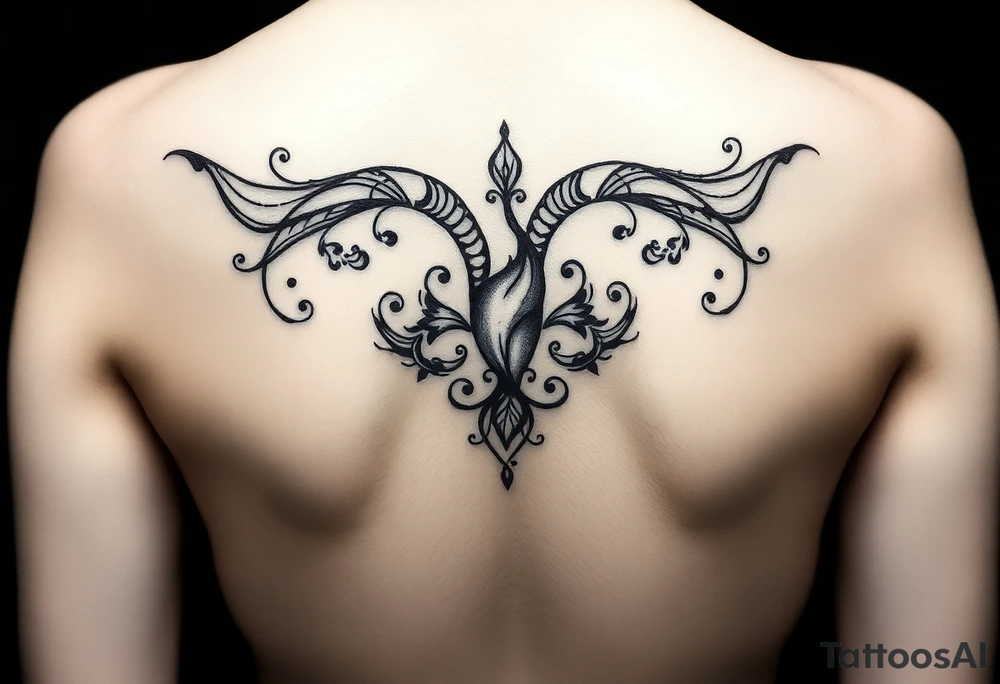 Emily. Aries. Feminine dark erotic tattoo idea