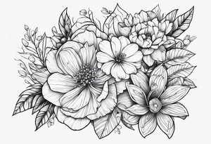 flowers and type KATE tattoo idea