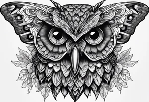 Dead head moth with owl eyes tattoo idea