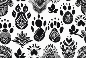 animals footprints tattoo idea