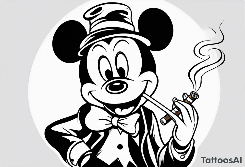 Walt Disney smoking cigarette tattoo idea