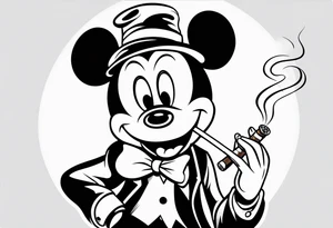 Walt Disney smoking cigarette tattoo idea