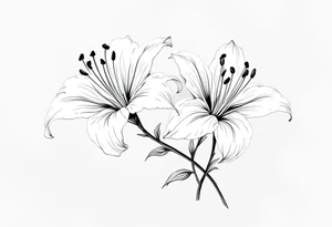 White lillies that lol like an antique etching tattoo idea