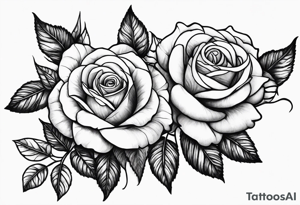 Roses on vine tattoo idea