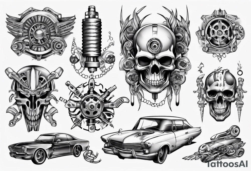 Car parts tattoo idea
