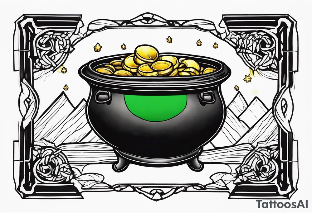 leprechaun pot of gold tattoo idea