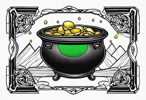 leprechaun pot of gold tattoo idea