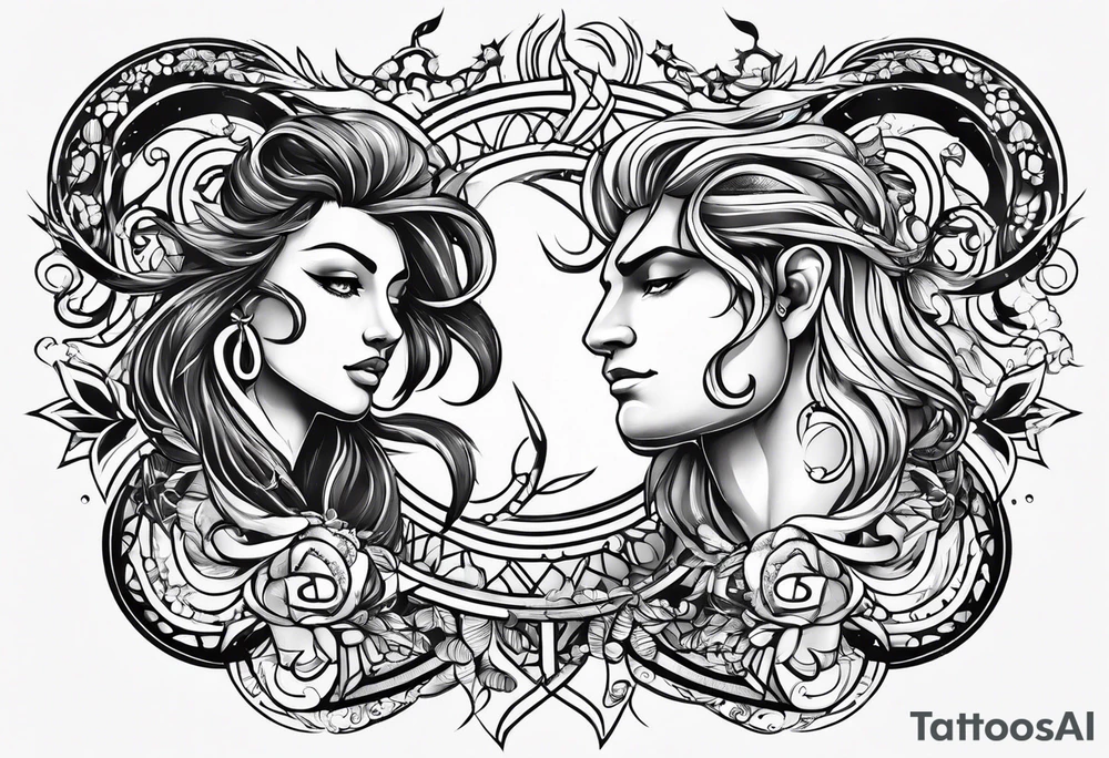 Scorpio and Leo mix tattoo idea