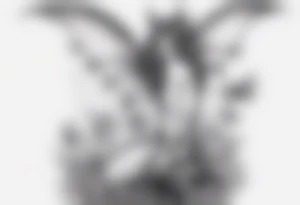 Fairy standing on top of bat tattoo idea
