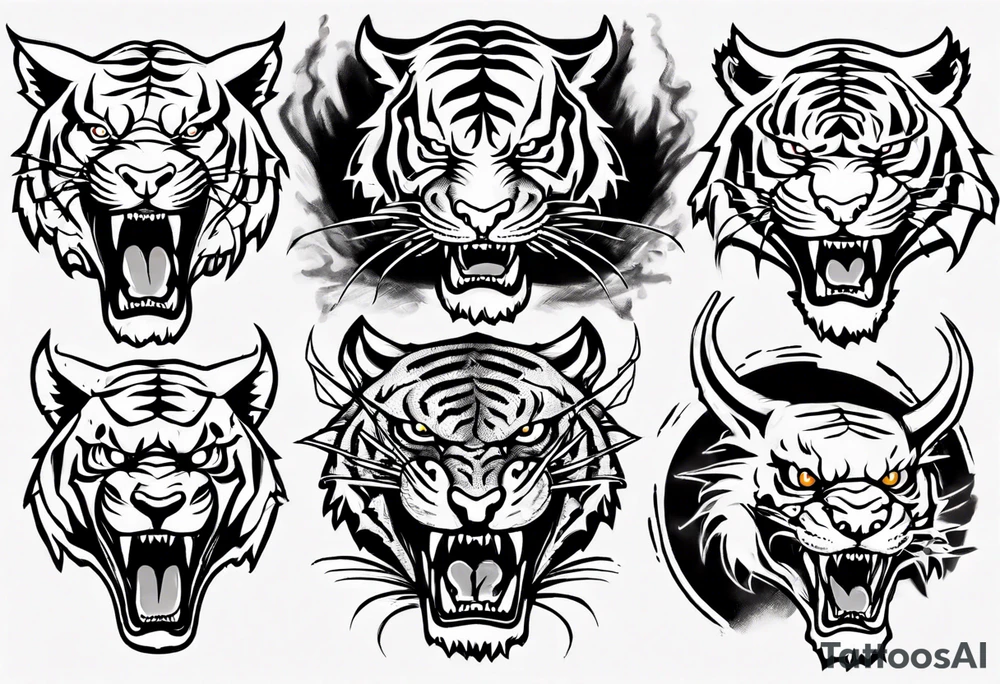 tiger fights dragon tattoo idea