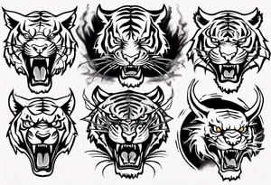 tiger fights dragon tattoo idea