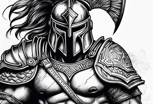 Faceless Spartan warrior tattoo idea