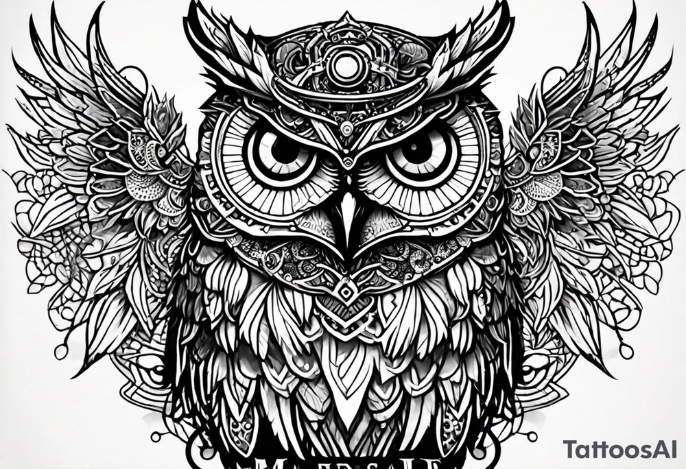 steam punk owl tattoo idea