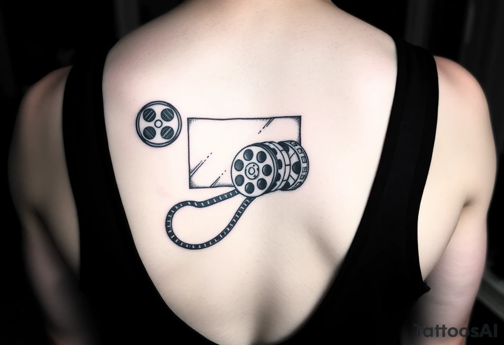 film reels cinematic  theatre screen tattoo idea