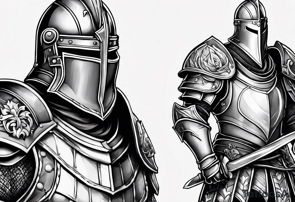 two knights heavy armor tattoo idea
