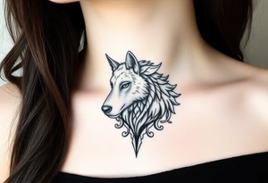A wolf sheep mystical creature tattoo idea