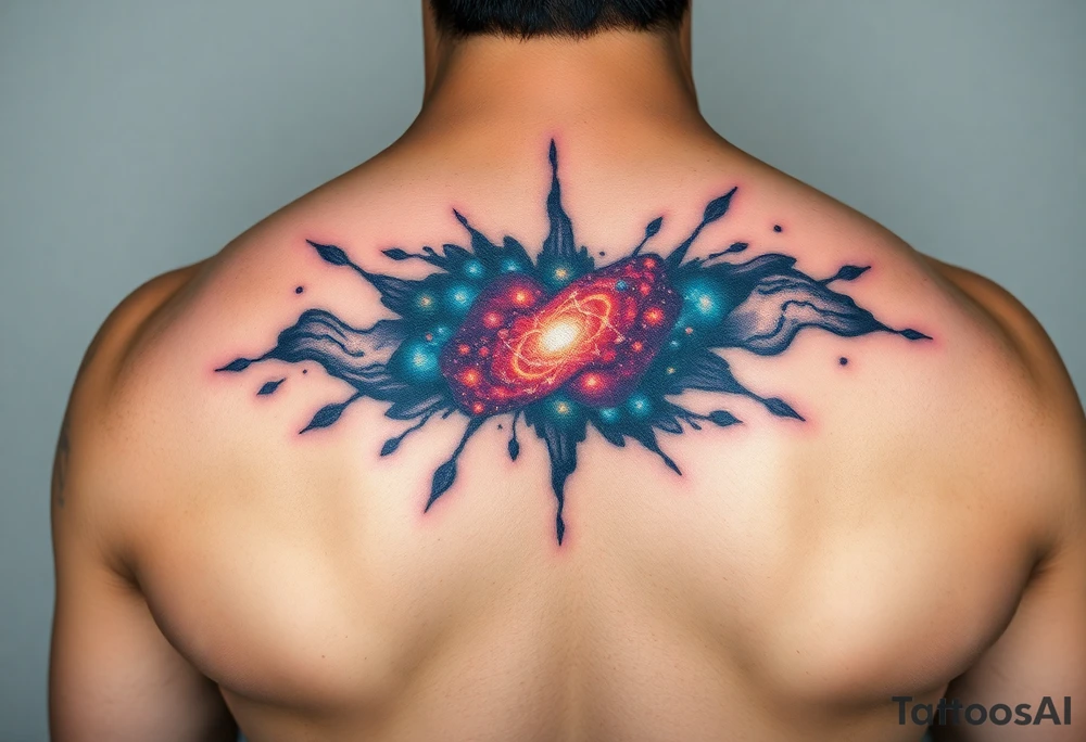3d galaxy that seems to be under the layer of skin tattoo idea