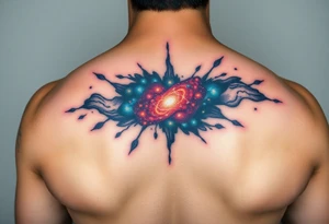 3d galaxy that seems to be under the layer of skin tattoo idea