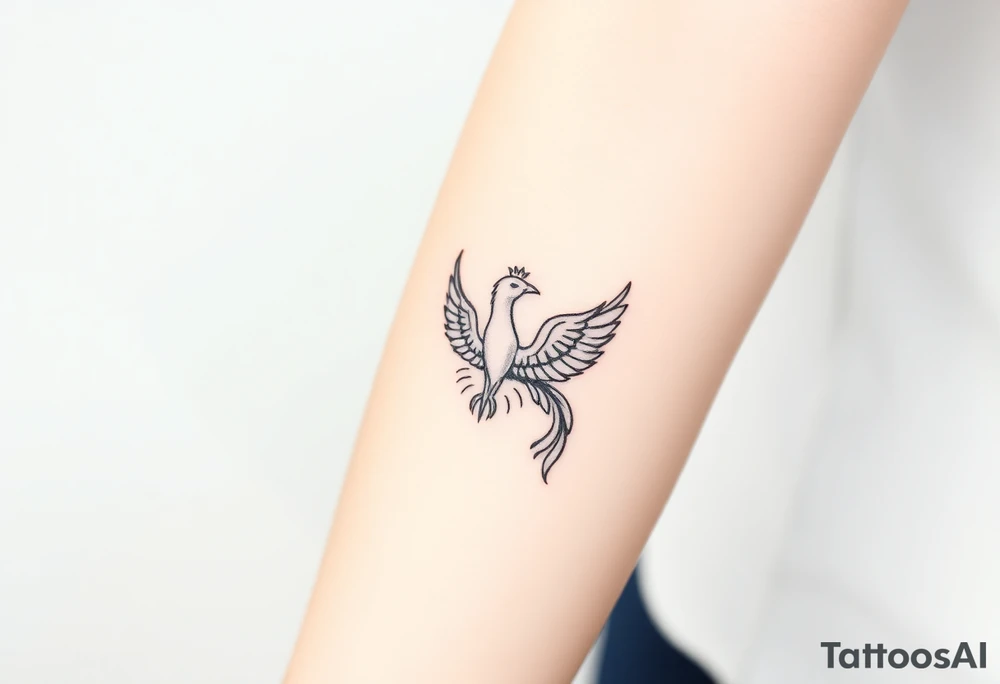 Crown and a phoenix tattoo idea