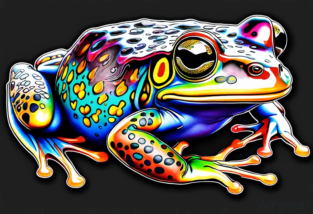 a psychedelic frog tattoo idea
