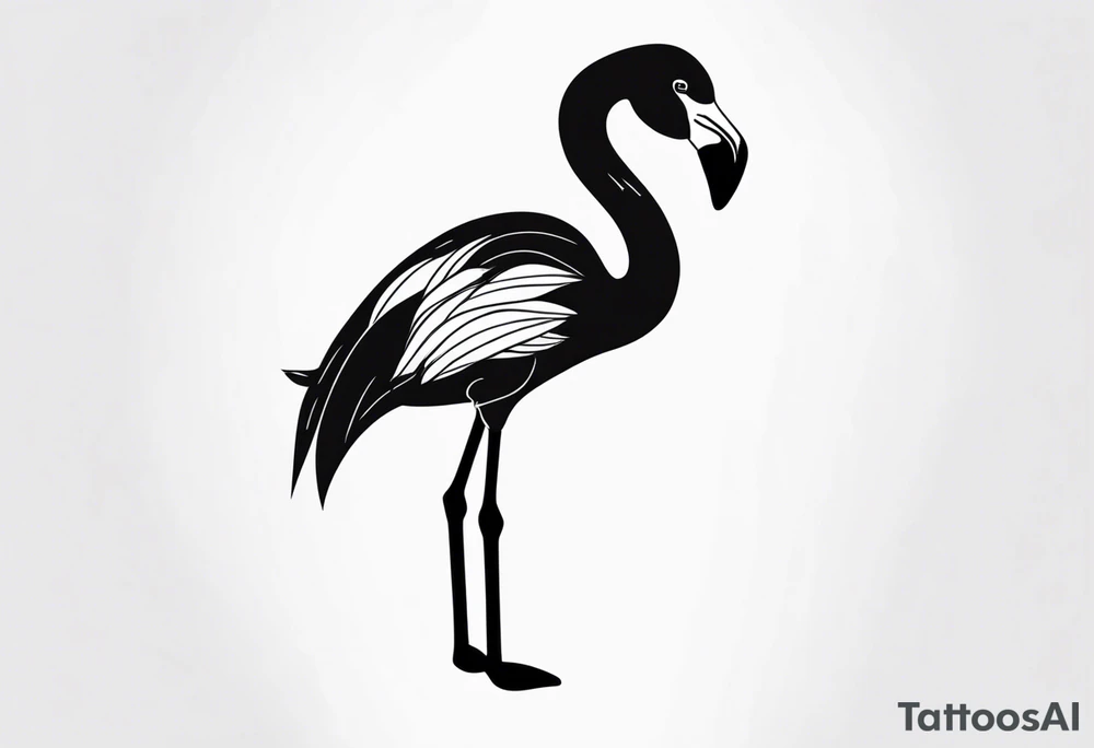 cute flamingo tattoo idea