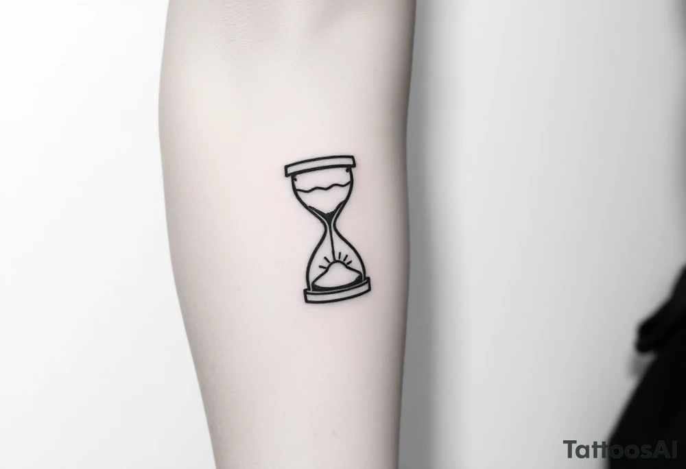 live with what you have and enjoy it to the fullest, hourglass, sun shines down tattoo idea