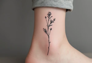 design very minimal Spring tatoo vertically for ankle tattoo idea