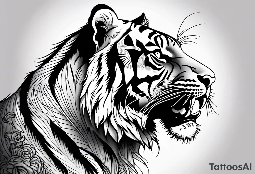 tiger vertical tattoo idea