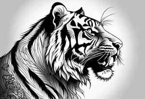 tiger vertical tattoo idea