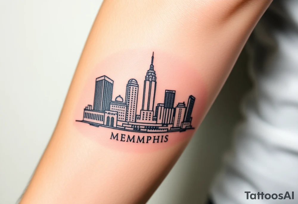 Memphis, Tennessee skyline tattoo idea