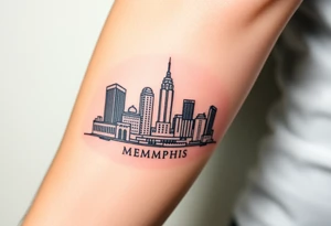 Memphis, Tennessee skyline tattoo idea